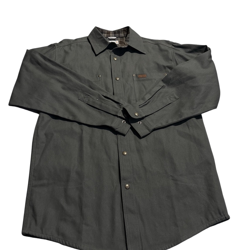 Carhartt Gray Casual Button Down Shirt Flannel Heavy Shirt